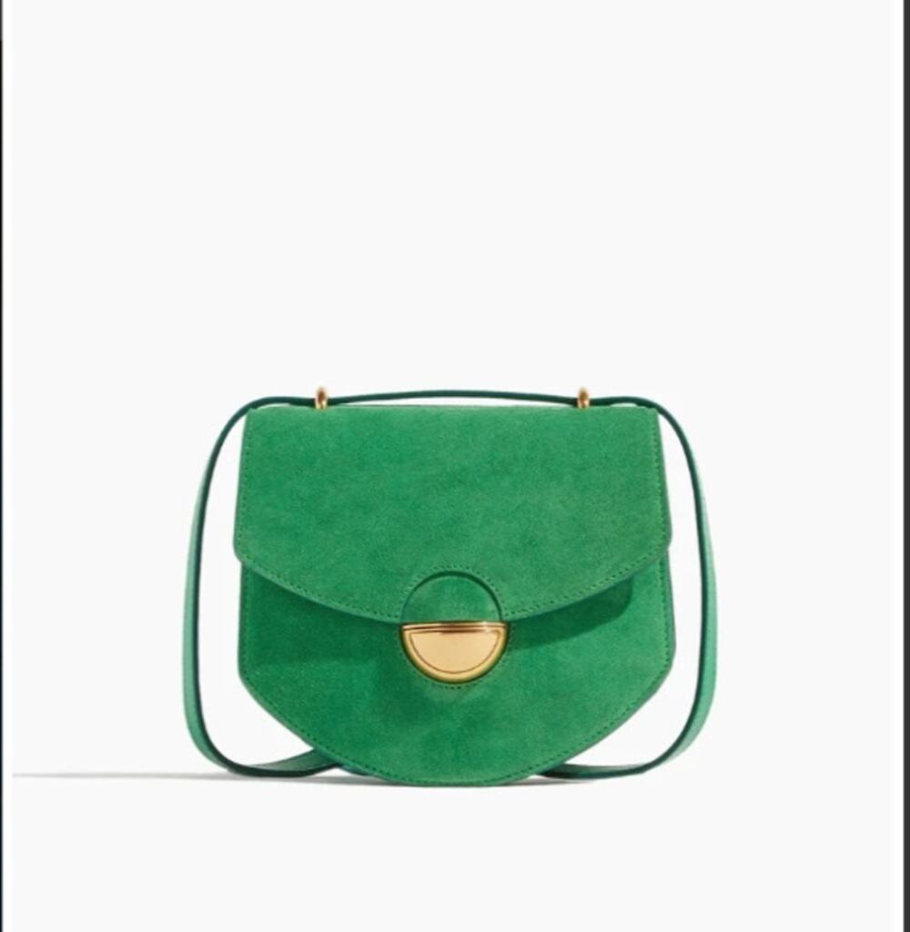 PROENZA SCHOULER Suede Mini Rounded Dia Bag in Bottle Green